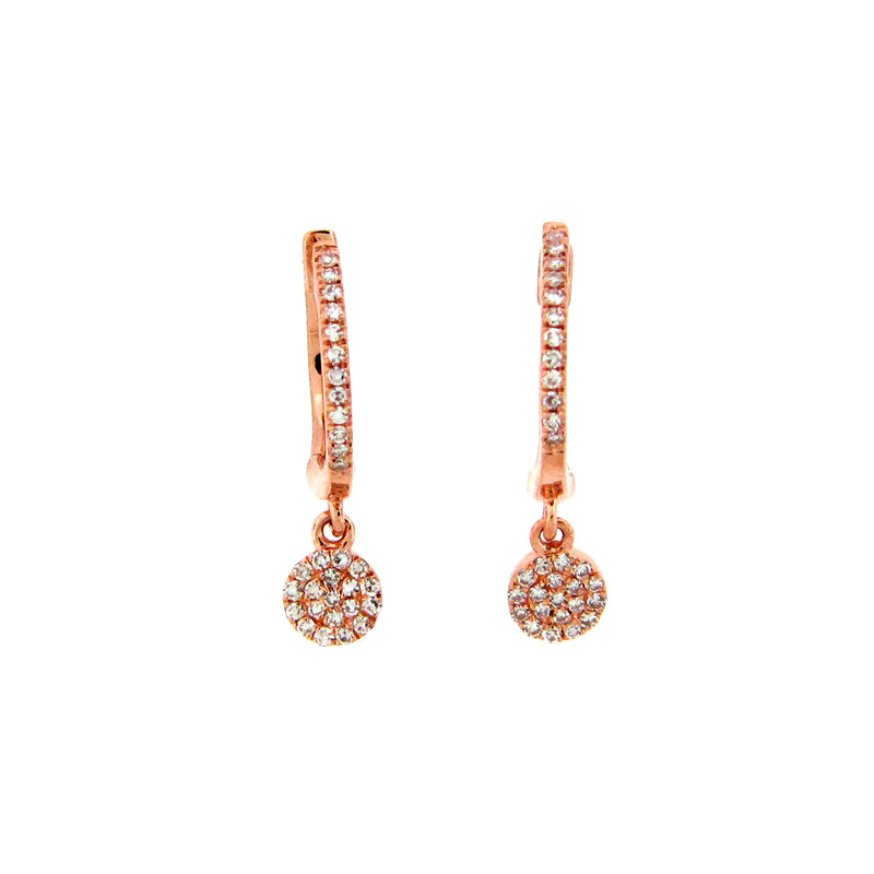 Delicate Pave Drop Diamond Huggie Earrings