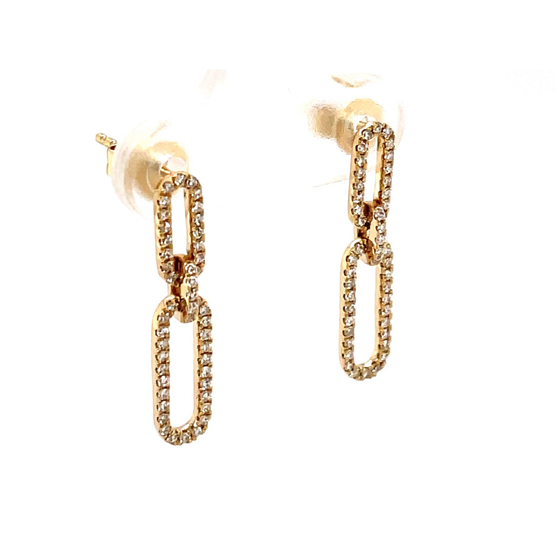 Pave Diamond Link Earrings