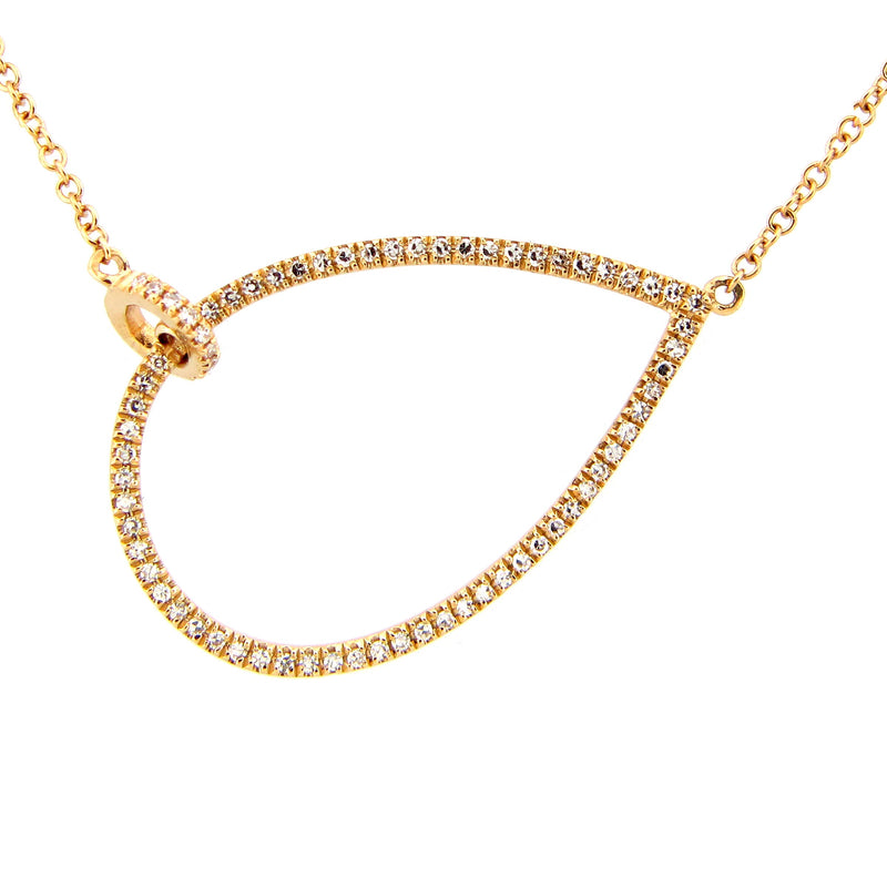 Diamond Teardrop Link Necklace