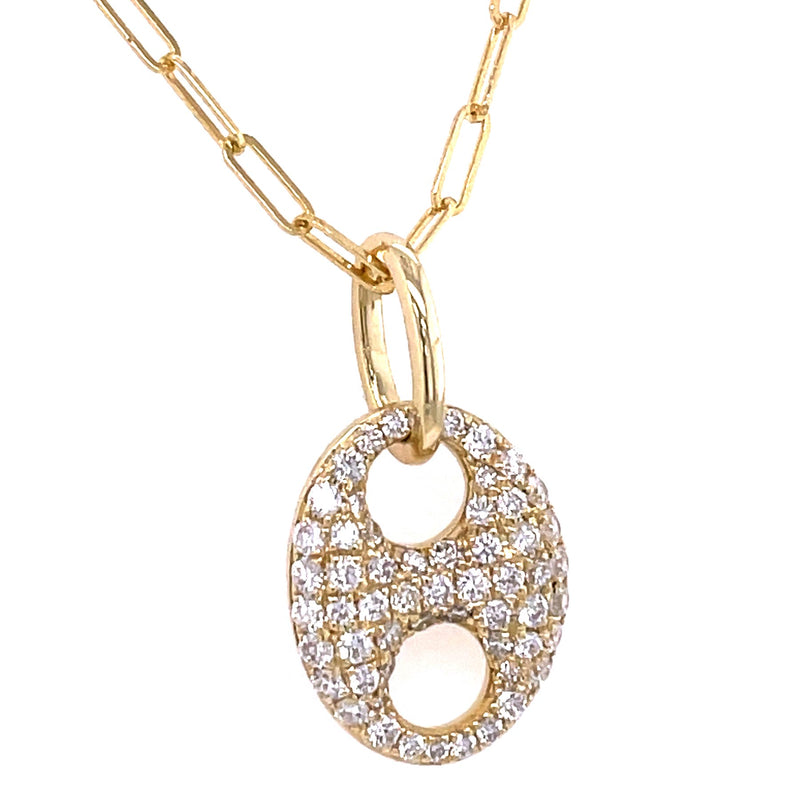 Large Diamond Pave Marine Link Necklace