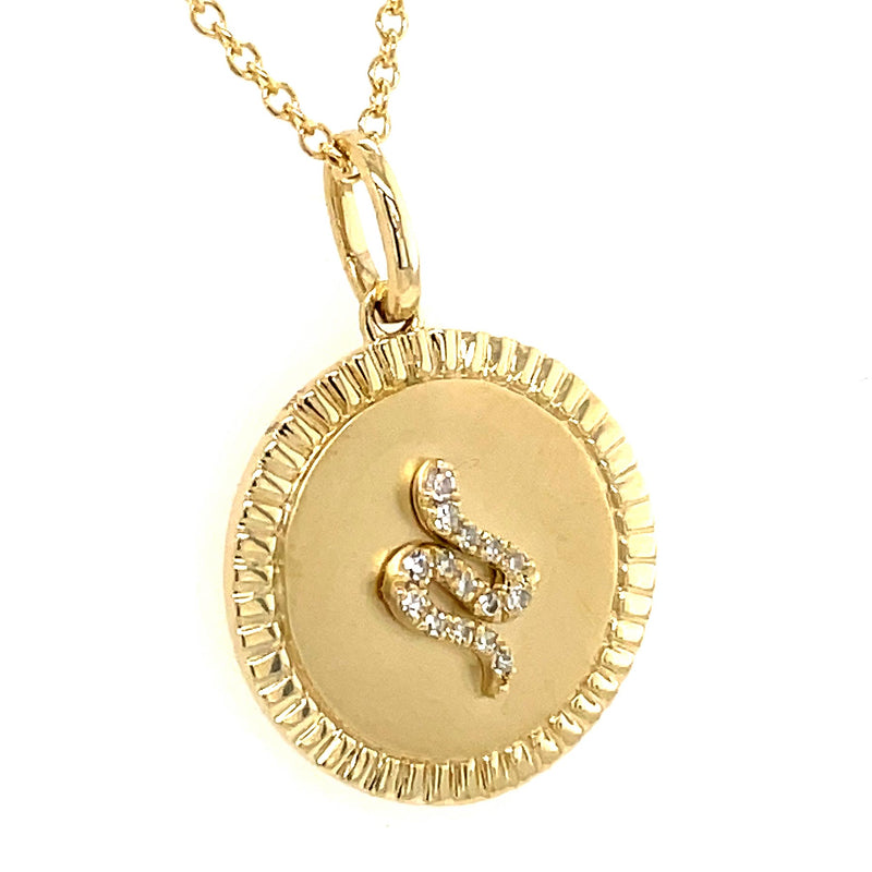Diamond Snake Medallion Necklace