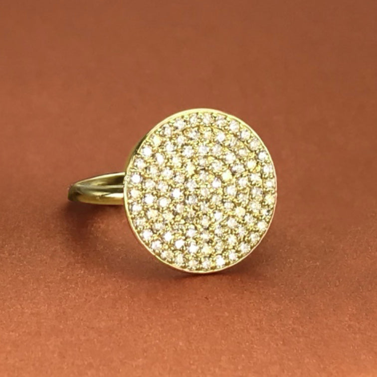 Diamond Pave Disc Ring 6.5 sz