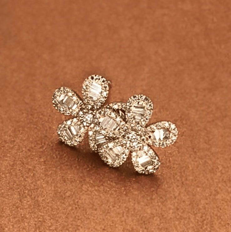 Diamond Blossom Stud Earrings