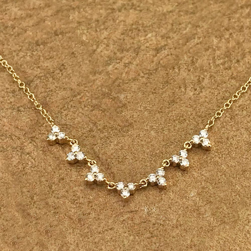 Delicate Diamond Trio Necklace
