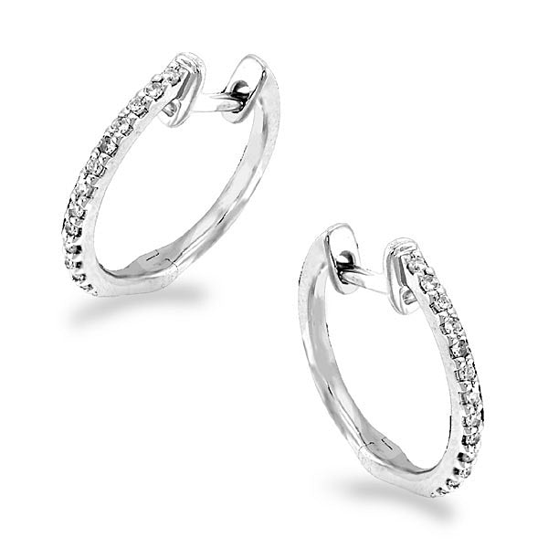 Delicate Diamond Huggie Hoop Earrings