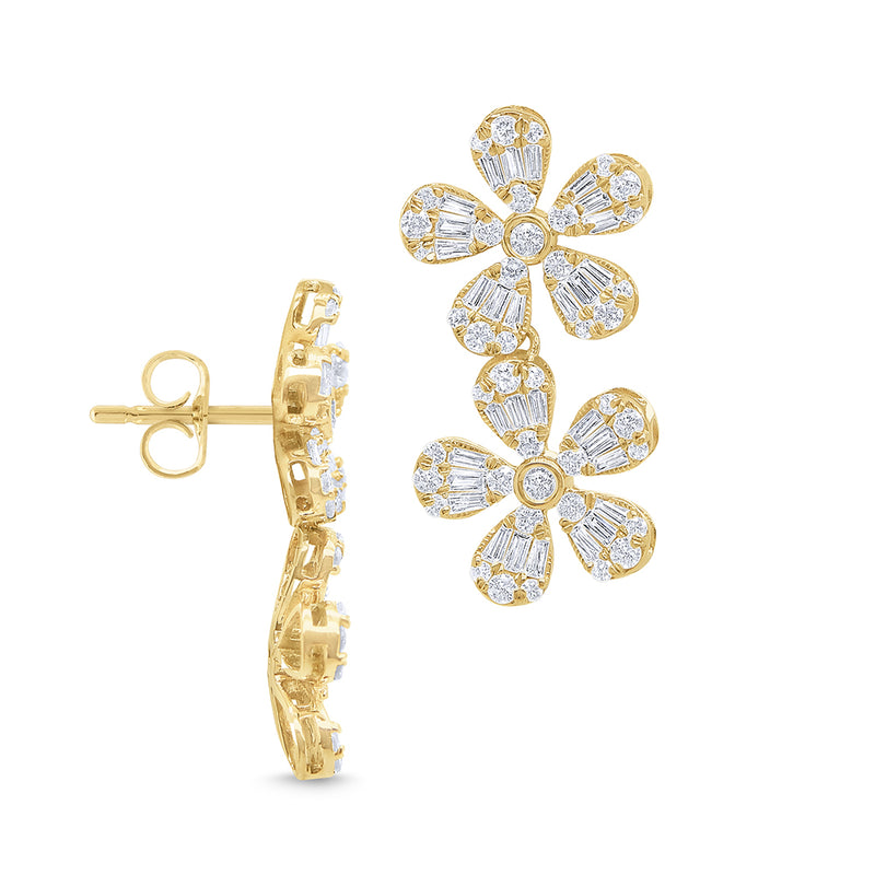 Double Stud Flower Earrings