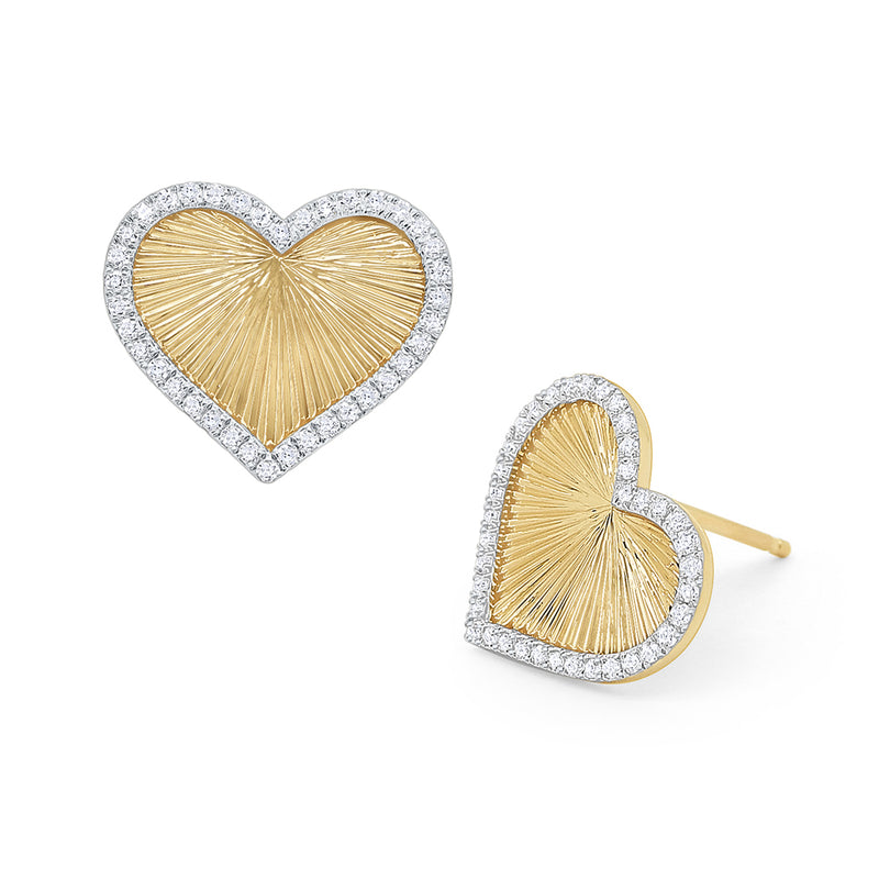 Fluted Heart Earrings