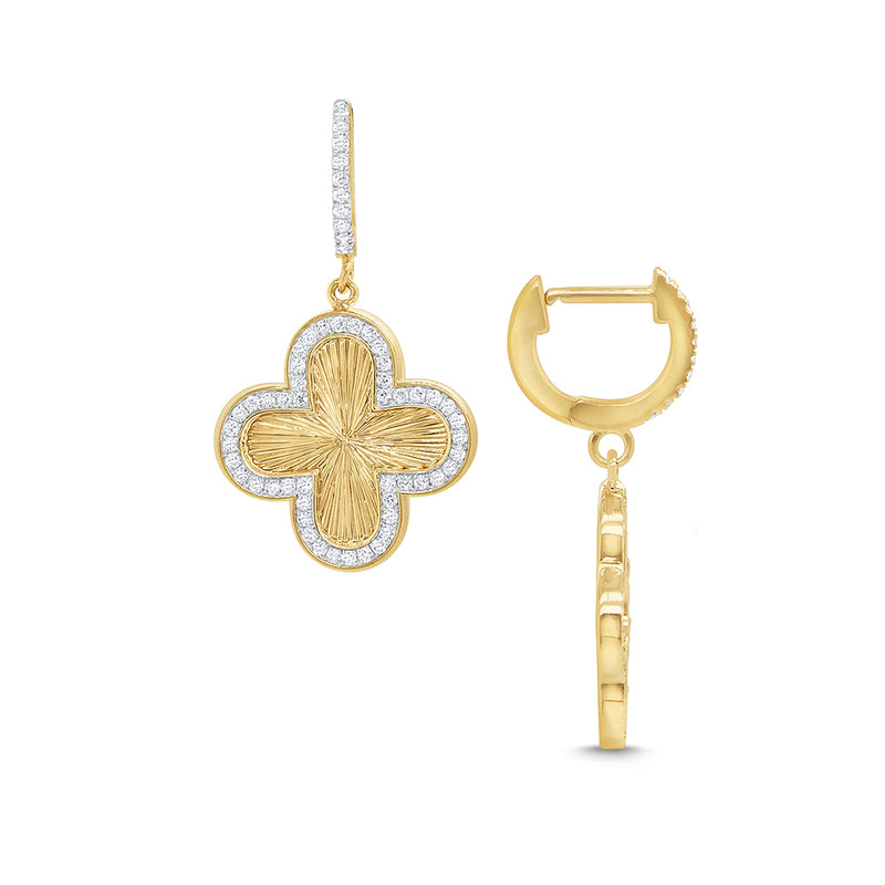 Large Quatrefoil Fluted Drop Earrings