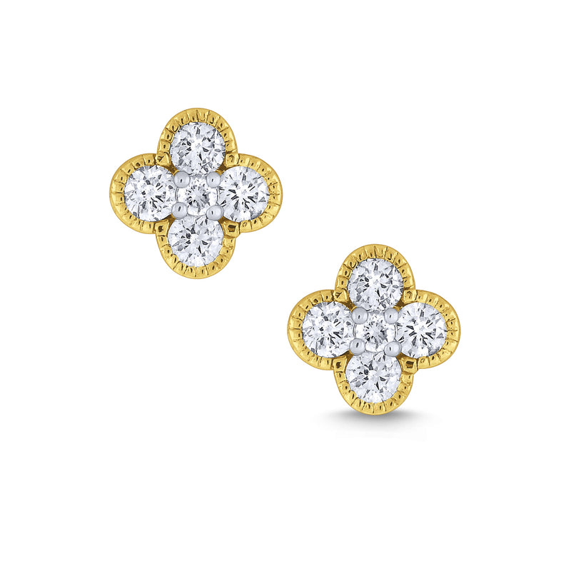 Clover Diamond Stud Earrings