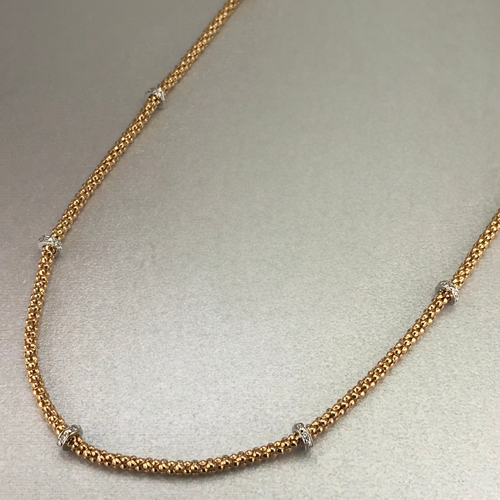 Popcorn Link Gold Necklace