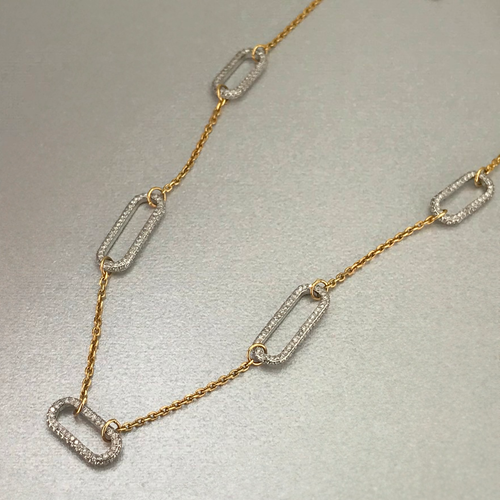 Pave Link Gold Necklace