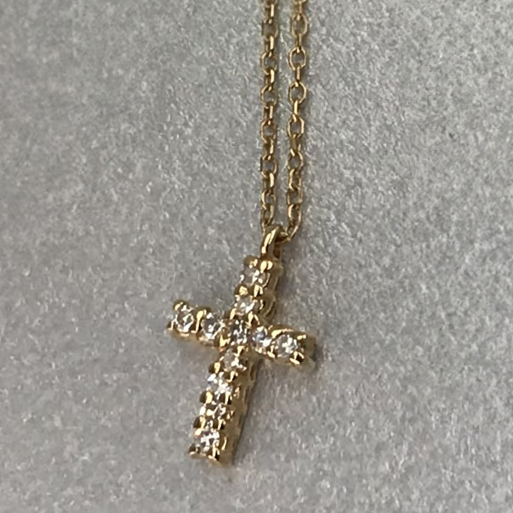 Medium Diamond Cross Necklace