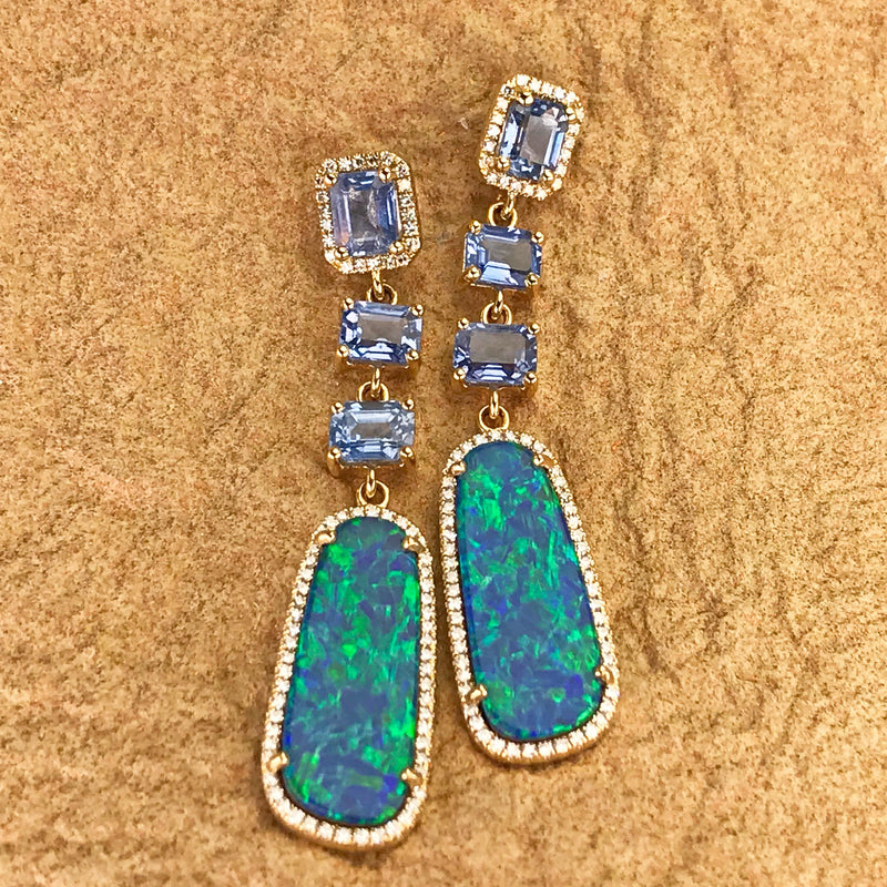 Opal Slice Drop Earrings