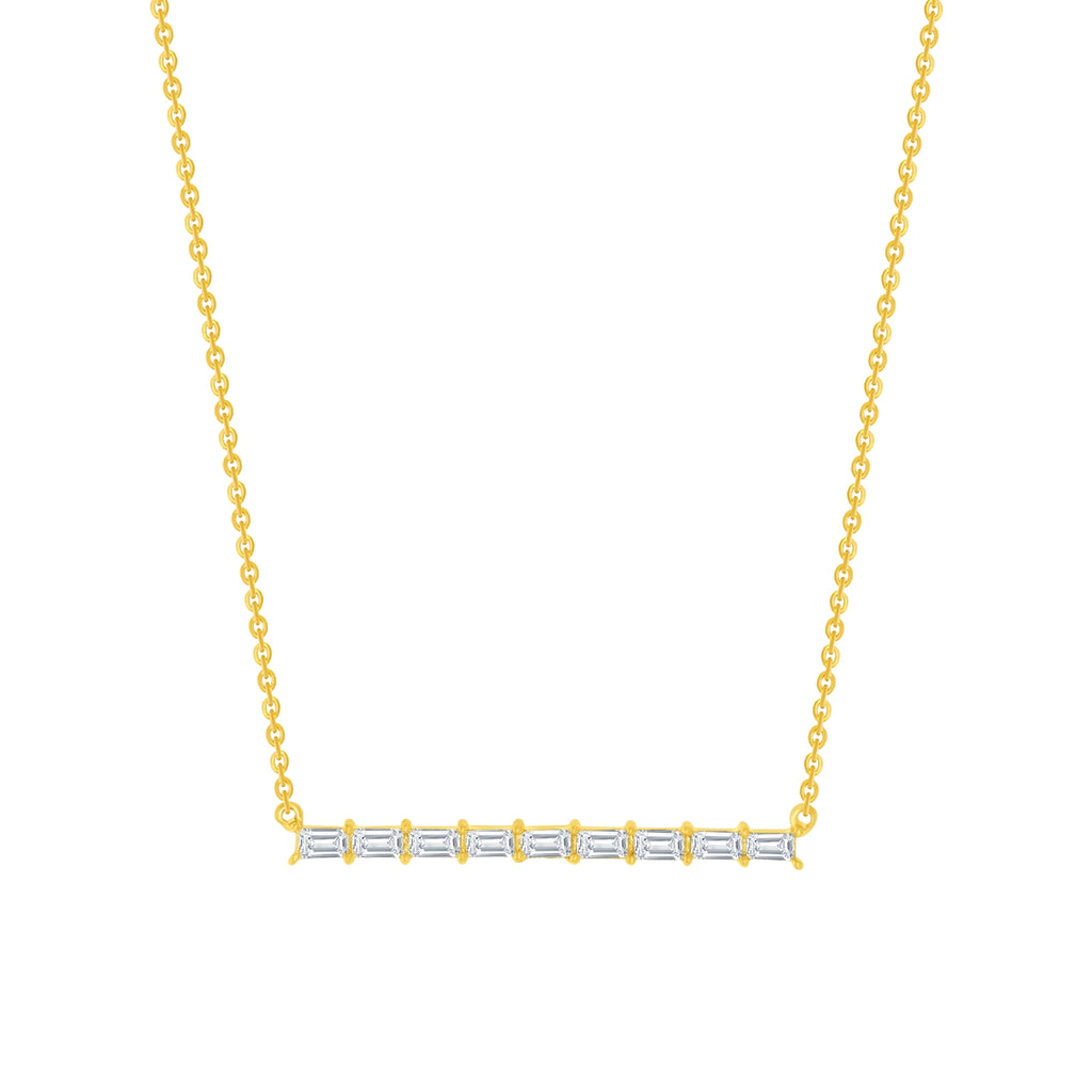 Diamond Baguette Bar Necklace