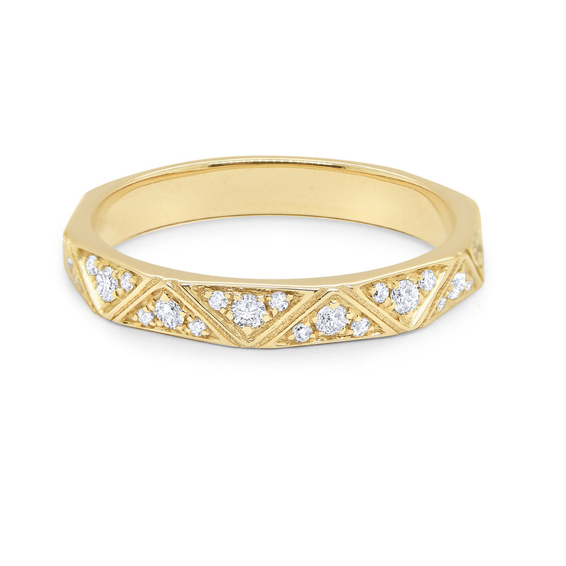Faceted Diamond Stackable Ring