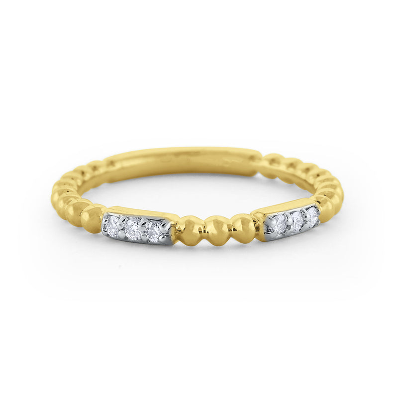 Beaded Diamond Stackable Ring