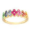 Multicolor Sapphire Floral Ring