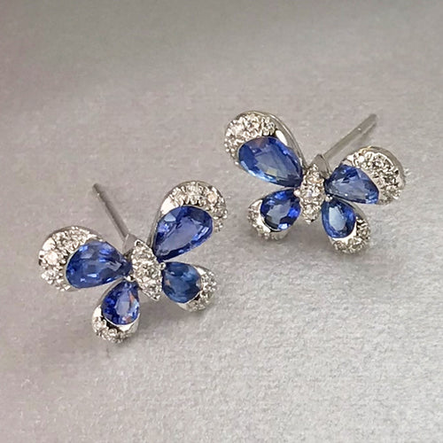 Sapphire and Diamond Butterfly Earrings