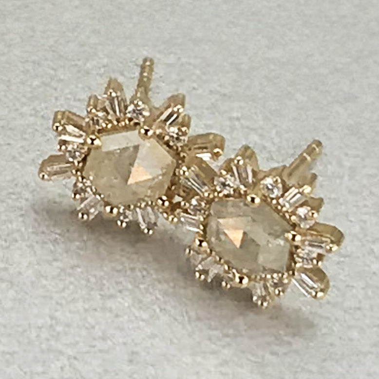 Rose Cut Diamond Soleil Earrings