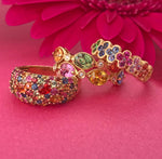 Multicolor Sapphire Floral Ring