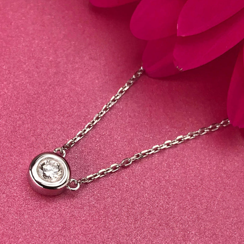 Bezel Set Diamond Solitaire Necklace