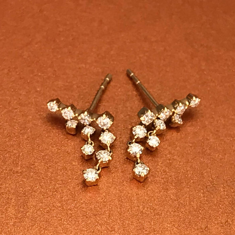 Diamond Fringe Stud Earrings