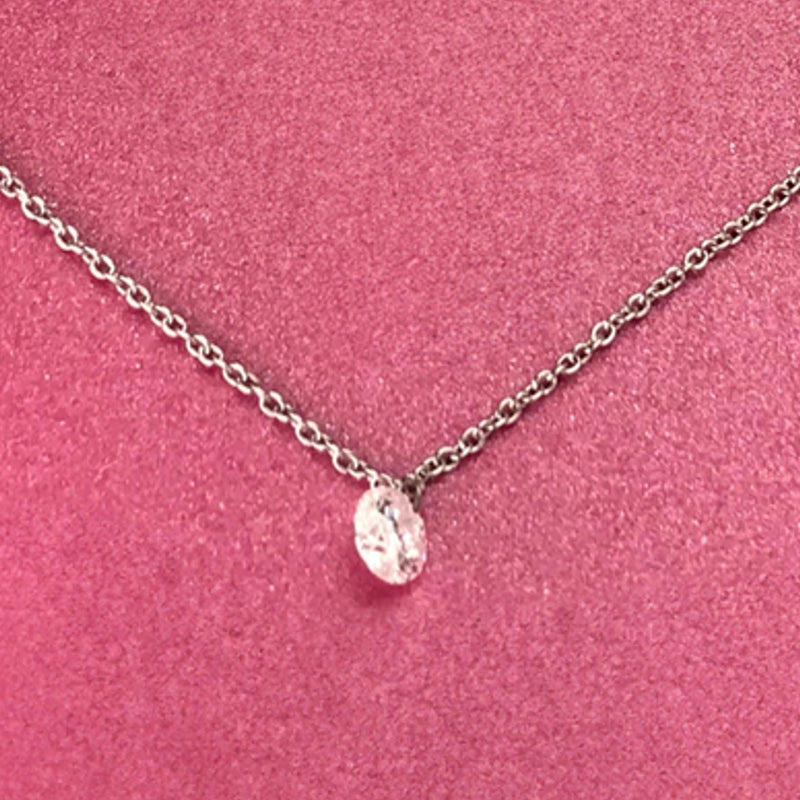 Floating Diamond Solitaire Necklace