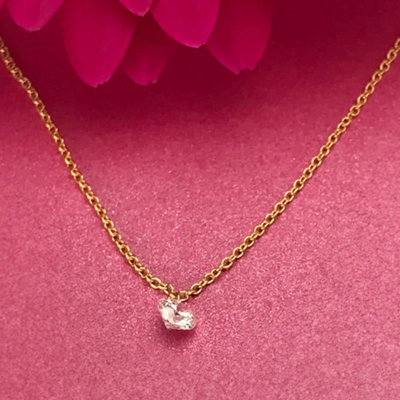Floating Diamond Solitaire Necklace