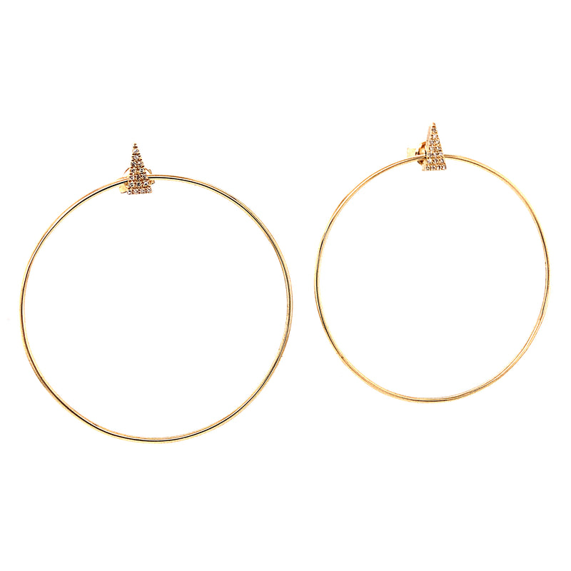 Triangle Top Circle Earrings
