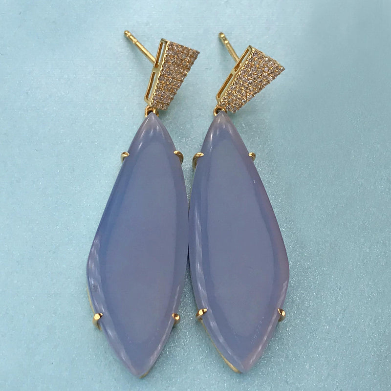 Blue Chalcedony Earrings