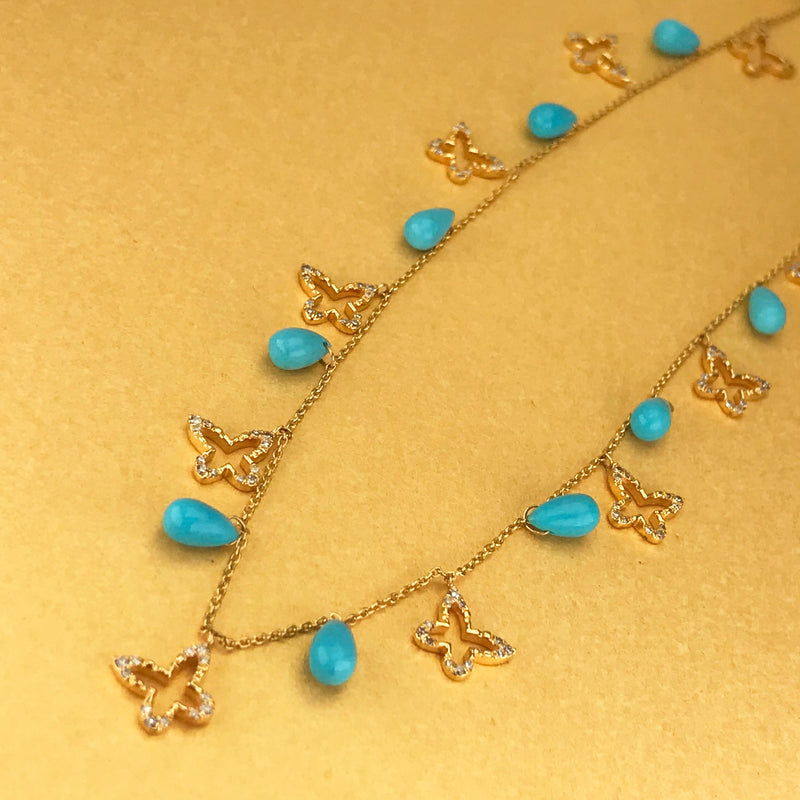 Turquoise Butterfly Necklace