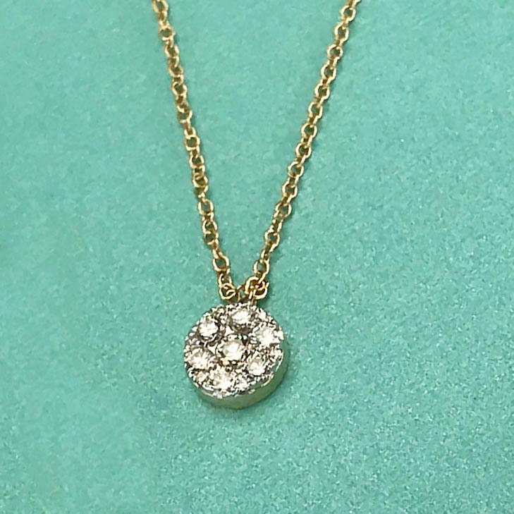 Diamond Cluster Solitaire Necklace