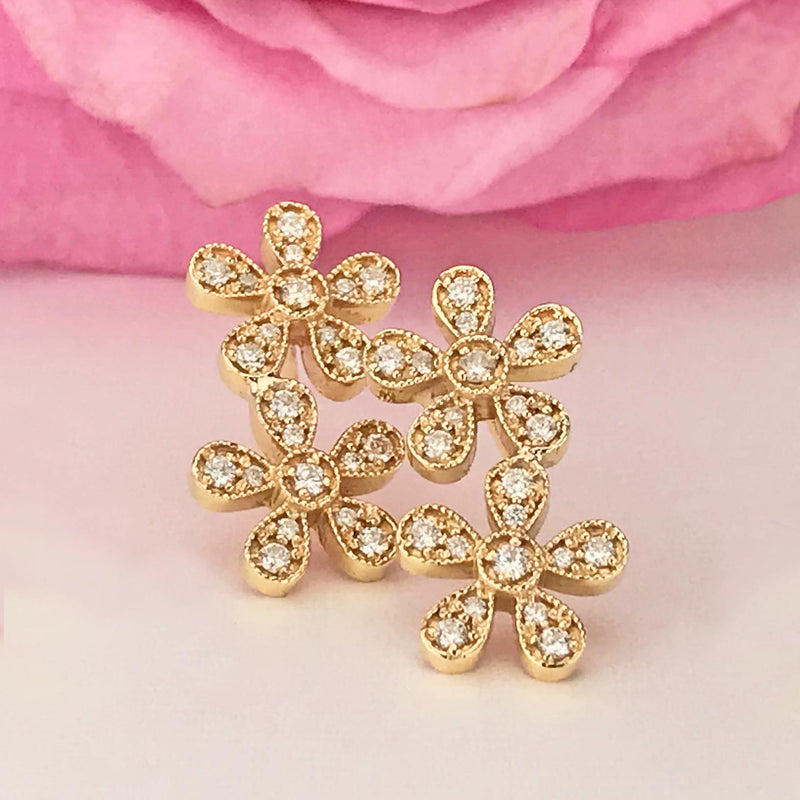 Double Flower Stud Earrings