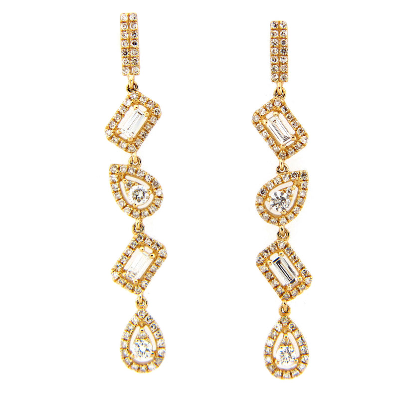 Diamond Pivot Earrings