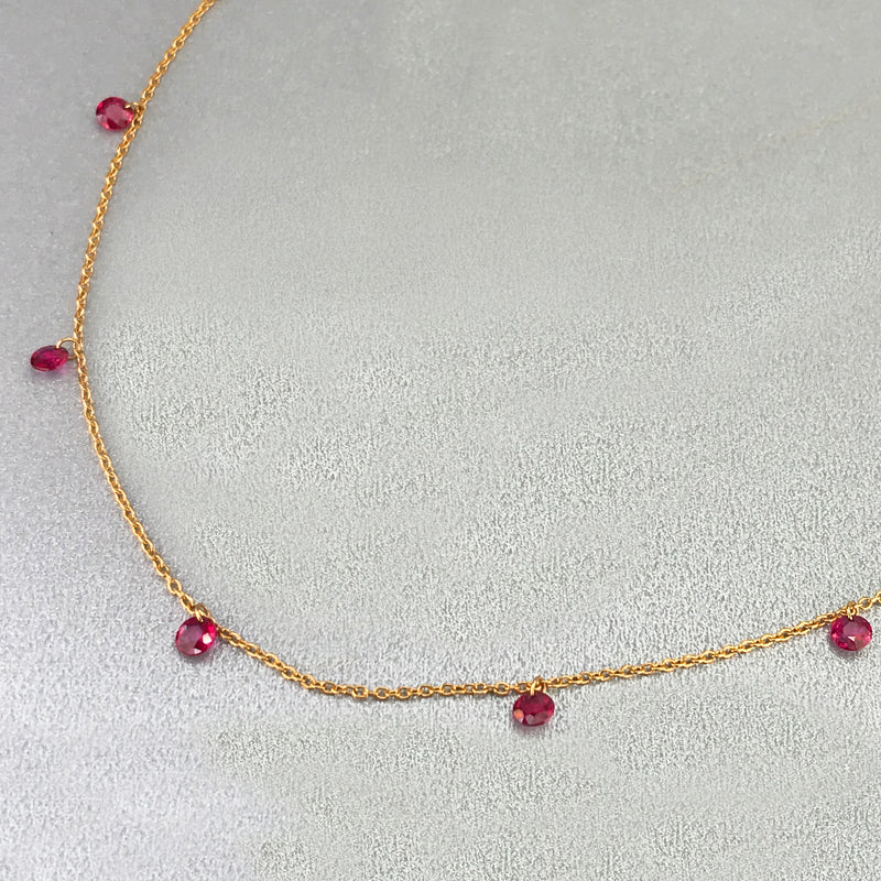 Floating Ruby Necklace