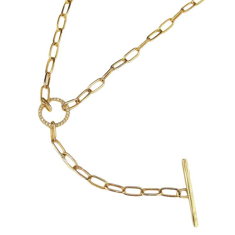 Gold Lariat with Diamonds