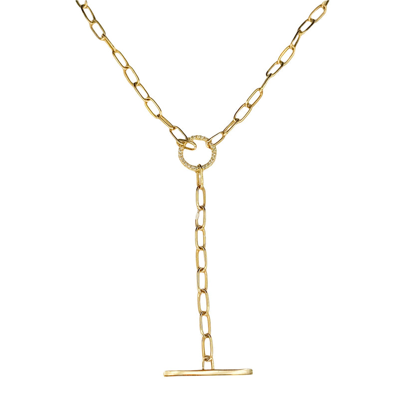 Gold Lariat with Diamonds