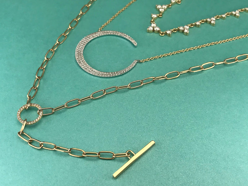 Gold Lariat with Diamonds