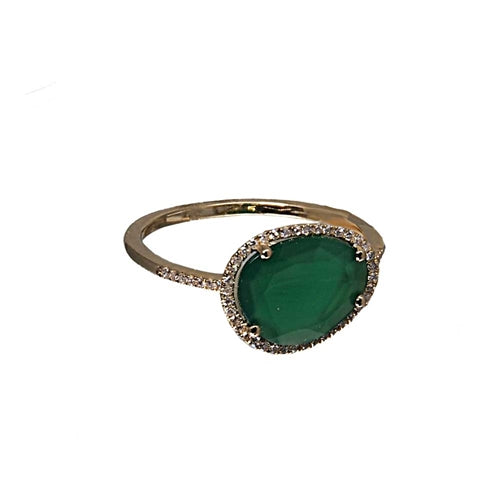 Green Onyx Slice Ring