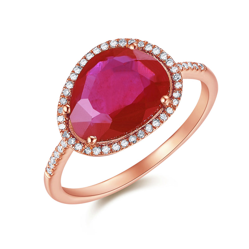Organic Ruby Slice Ring