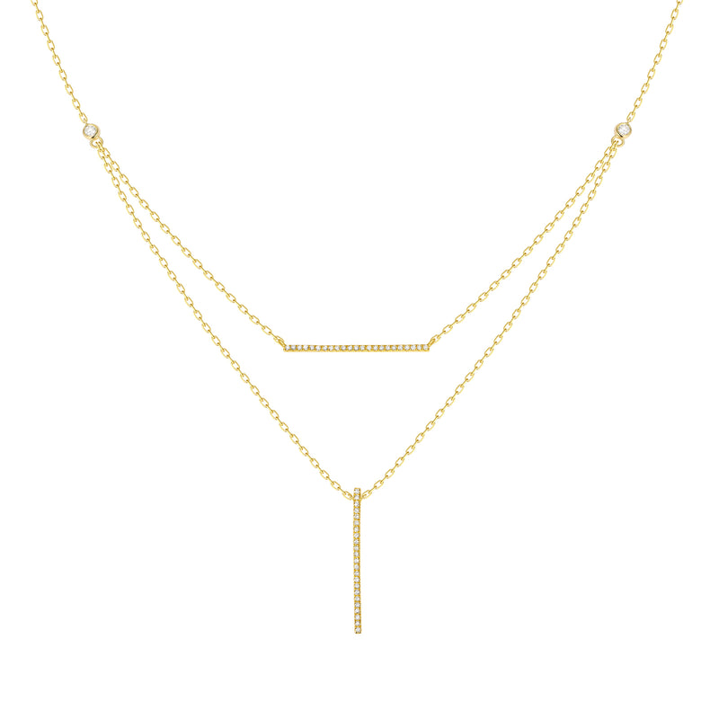 Delicate Double Bar Necklace
