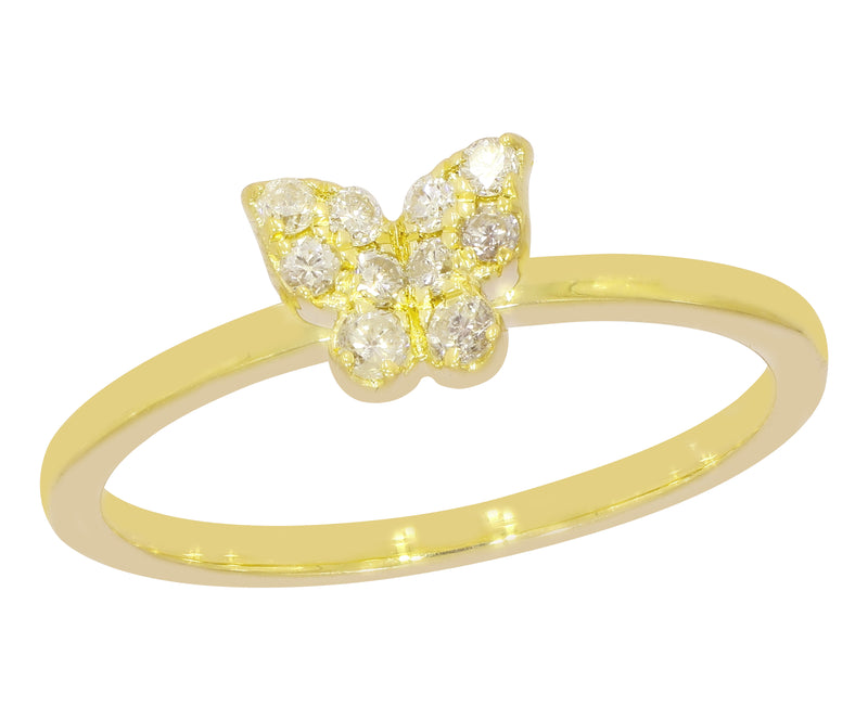 Delicate Diamond Butterfly Ring