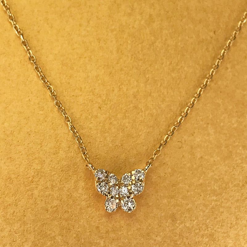 Delicate Butterfly Diamond Necklace