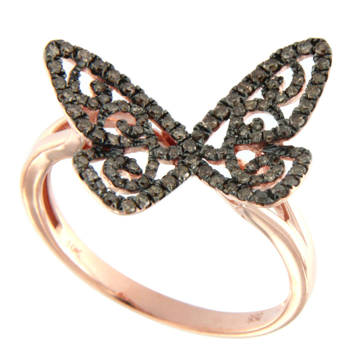 Cognac Diamond Butterfly Ring