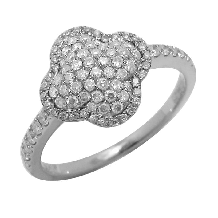 Diamond Pave Quatrefoil Ring