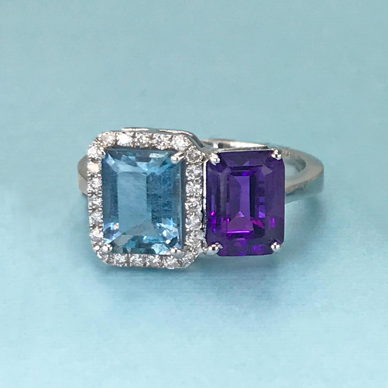 Topaz & Amethyst Ring