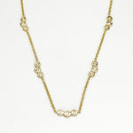 Triple Diamond Station Necklace