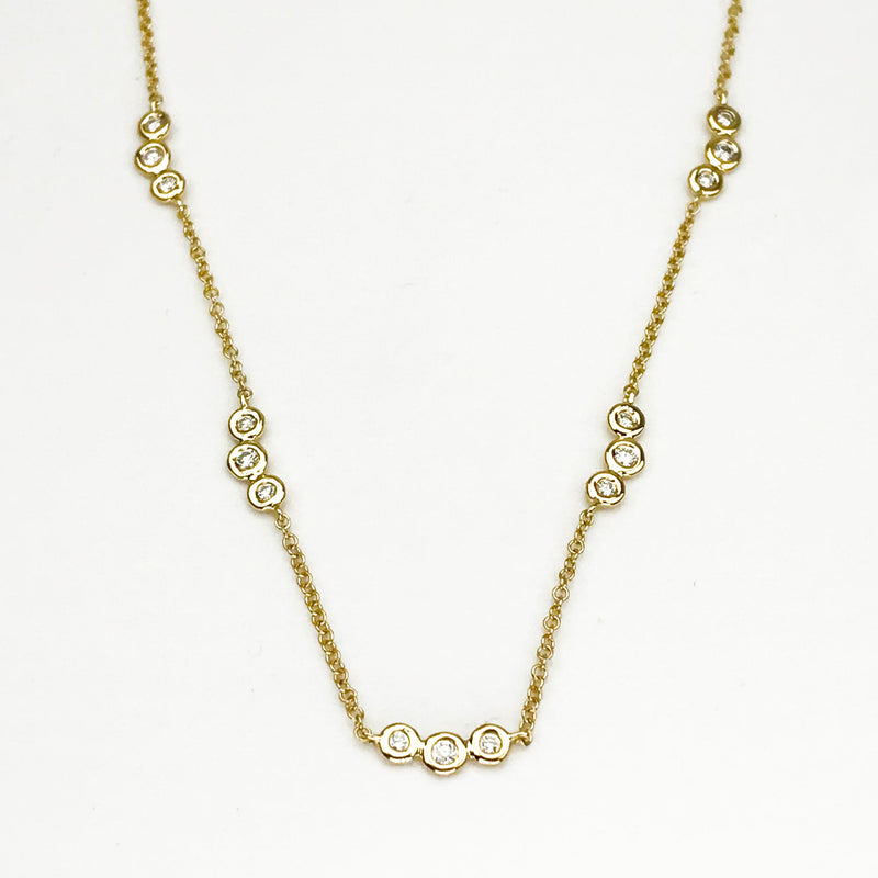 Triple Diamond Station Necklace