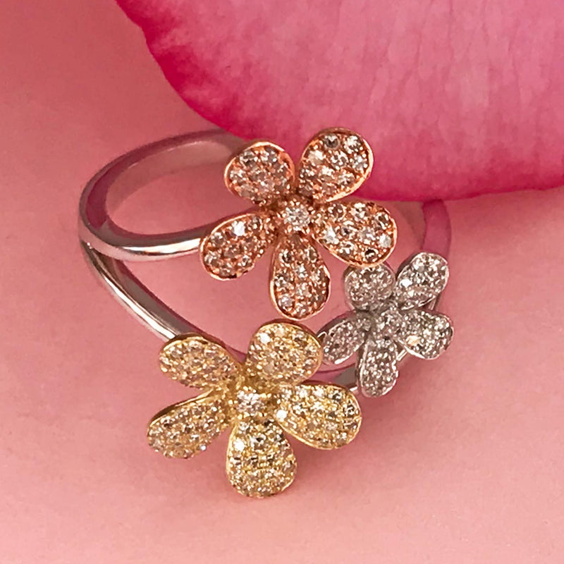 Triple Flower Ring
