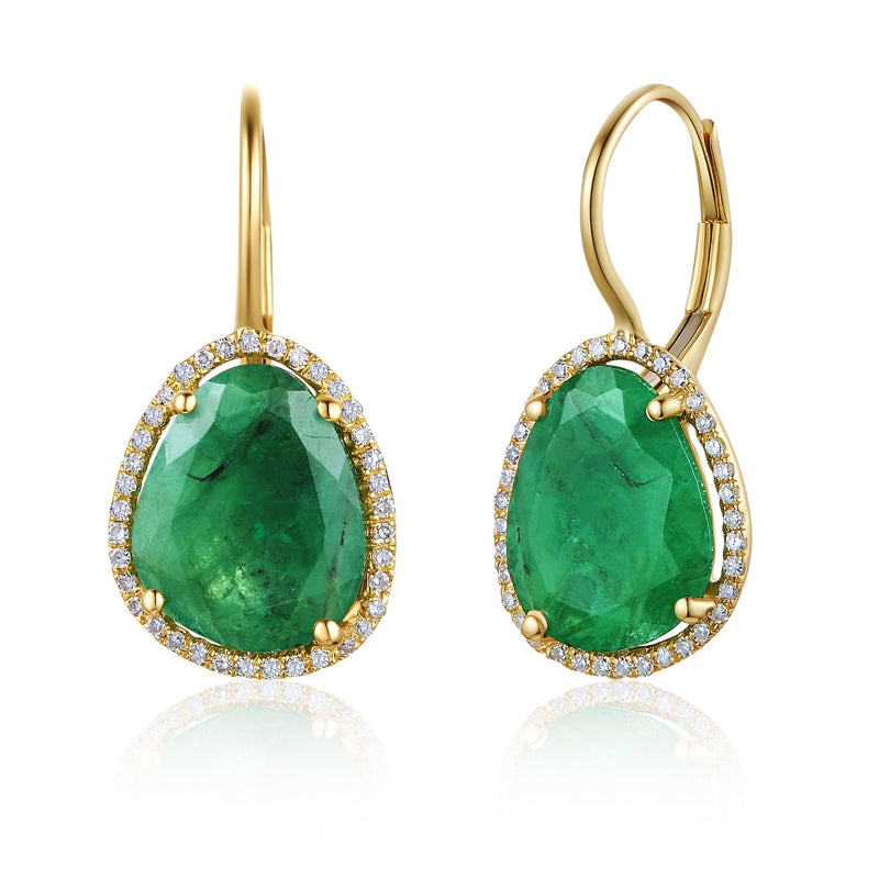 Organic Shape Green Onyx Earrings